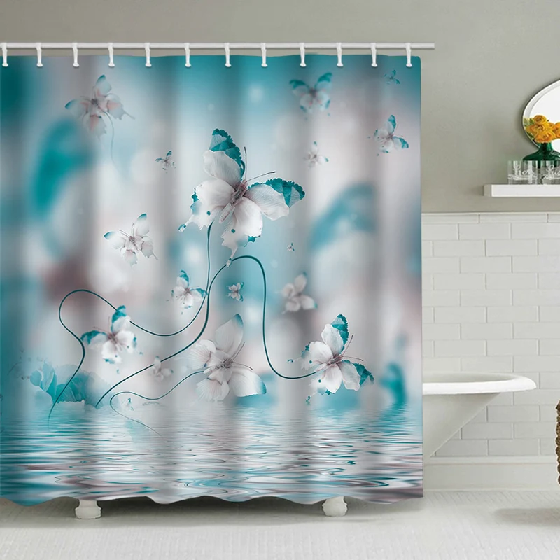 Duschvorhang mit Blumenmotiv-Inspiration Skanto