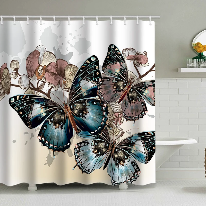 Duschvorhang mit inspirierendem Blumenmuster Skanto