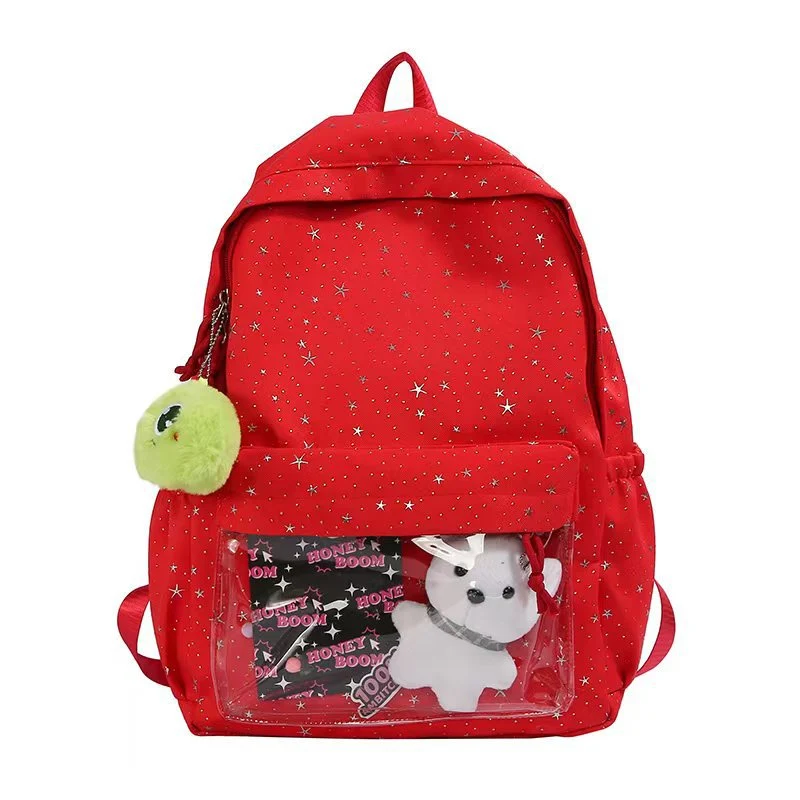 Rucksack Skanto mit transparenten Taschen und Sternenmuster