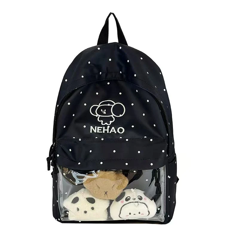 Rucksack Skanto mit transparenter Front und Polka Dots