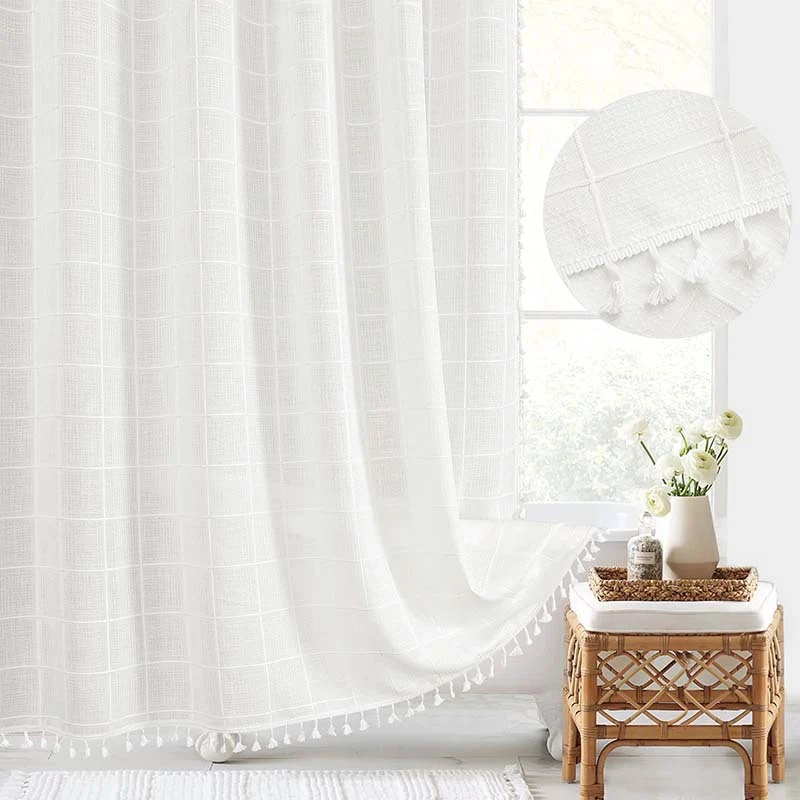 Fenstervorhang mit strukturiertem Gitterdesign Skanto