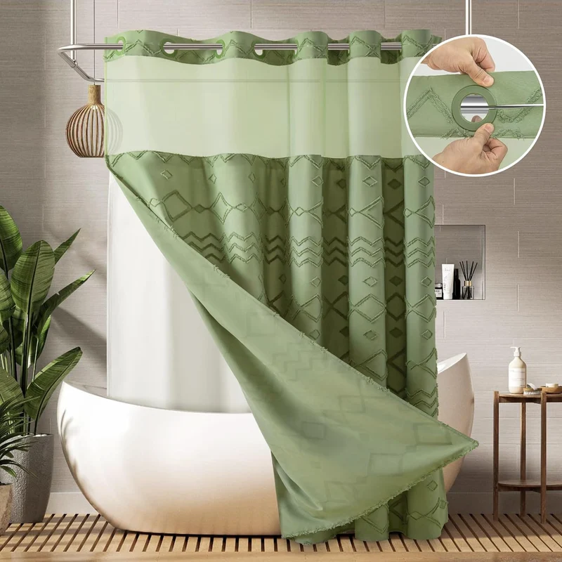 Duschvorhang mit strukturiertem geometrischem Design Skanto