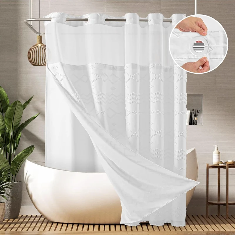 Duschvorhang mit strukturiertem geometrischem Design Skanto