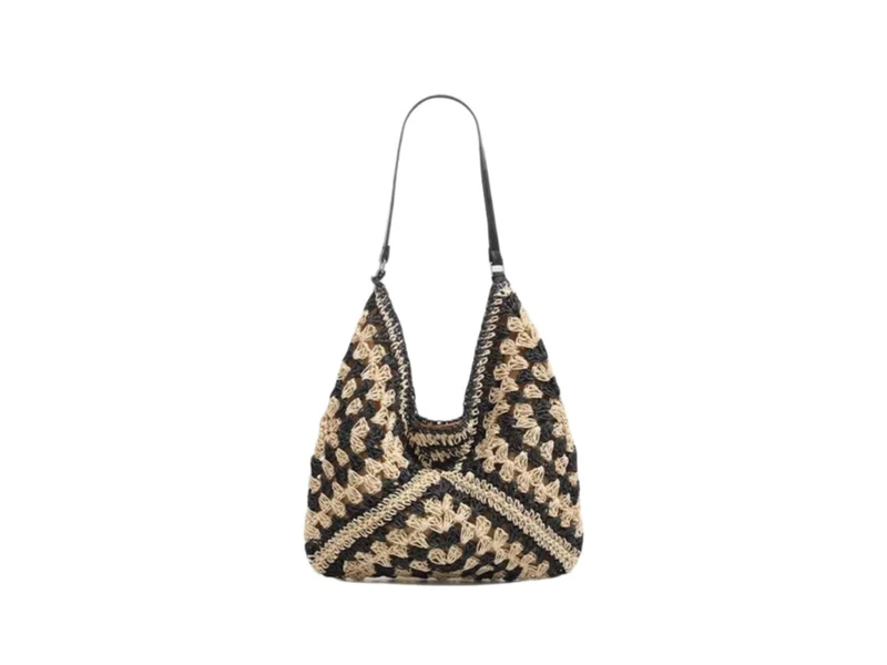 Handtasche mit künstlerischem Makramee-Design und flexiblem Tragekomfort Skanto