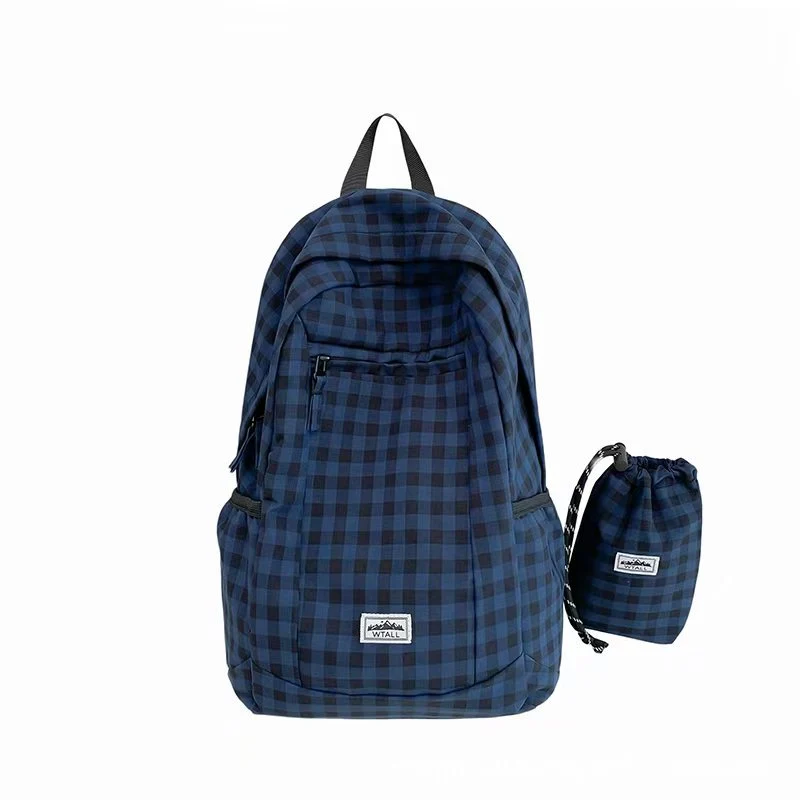 Leichter Rucksack Skanto mit Vichy-Muster