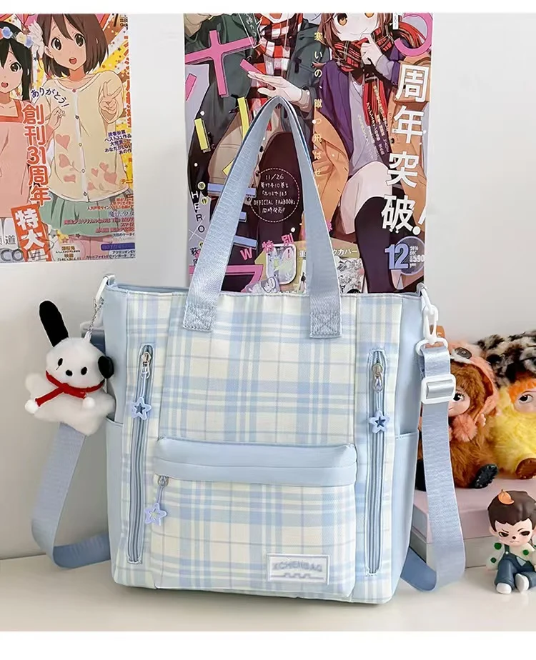 Stilvoller karierter Schulrucksack Skanto