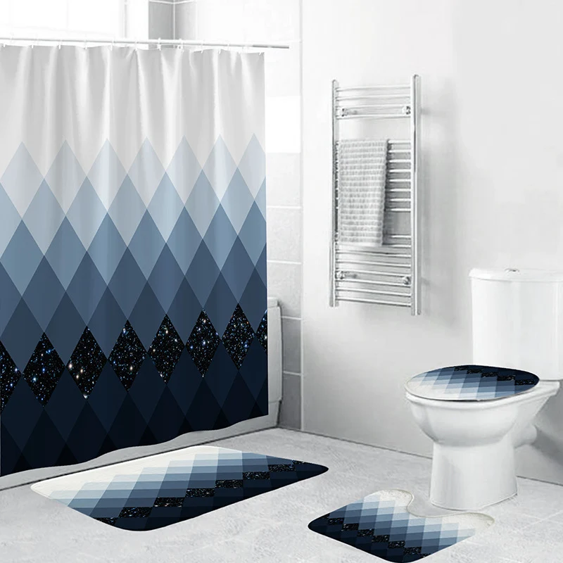 Badezimmer-Accessoire-Set mit geometrischem Muster Skanto