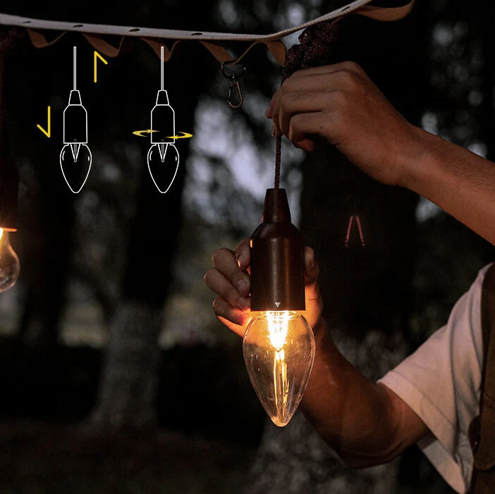 Retro Tragbare Wasserdichte Holzkegel Batterie USB 1-Licht Camping Outdoor Lampe | Skanto
