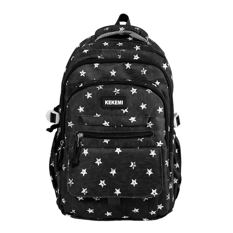 Rucksack mit Sternenmuster und vielen Fächern Skanto