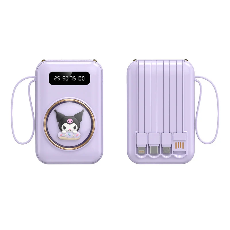 Lustige Powerbank mit integrierten Ladekabeln Skanto