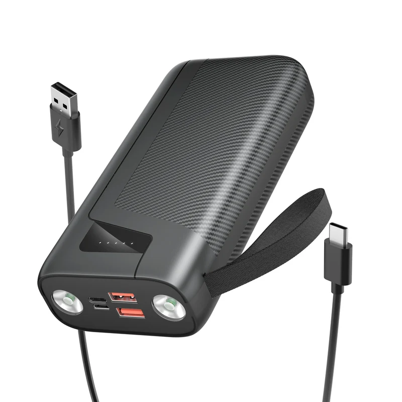 Tragbare Powerbank mit integrierter Taschenlampe und Schnellladefunktion Skanto