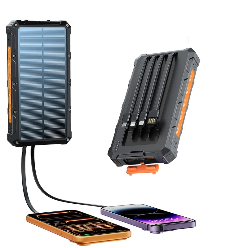 Solar Powerbank mit multifunktionalem Anschlusssystem und Schnellladefunktion Skanto