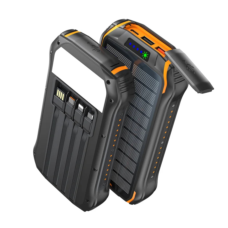 Robuste Solar Powerbank mit Schnellladefunktion und integriertem LED-Licht Skanto