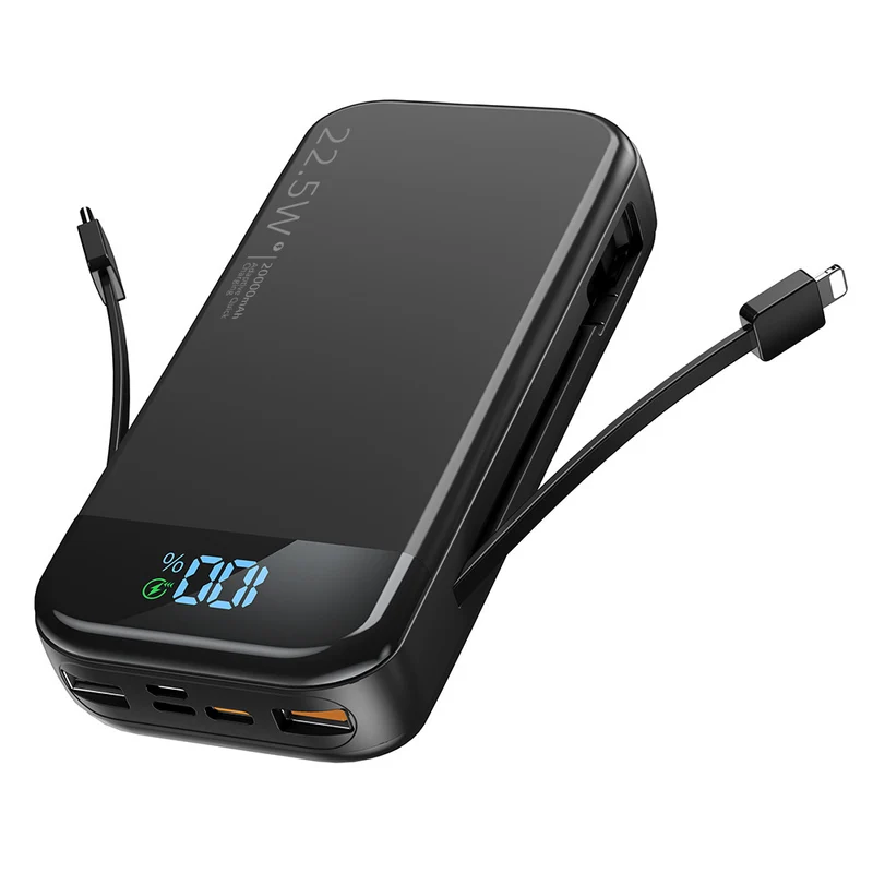 Powerbank mit integrierter digitaler Batterieanzeige und mehreren Schnellladefunktionen Skanto