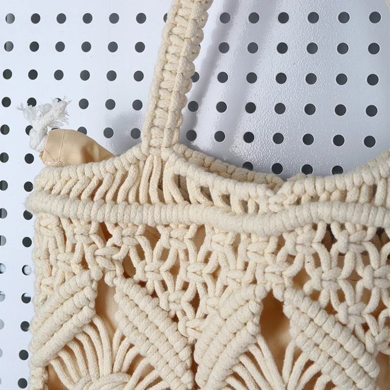 Handgemachte Makramee-Tasche mit Fransen Skanto