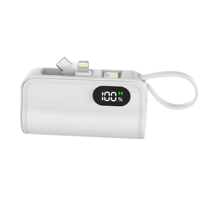 Powerbank mit integriertem Ladekabel und Digitalanzeige Skanto