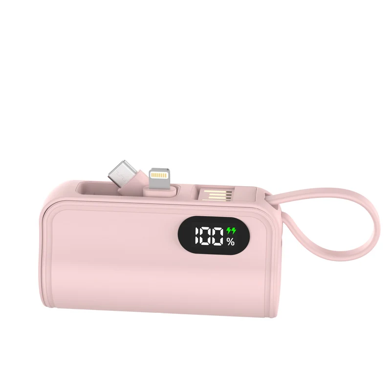 Powerbank mit integriertem Ladekabel und Digitalanzeige Skanto