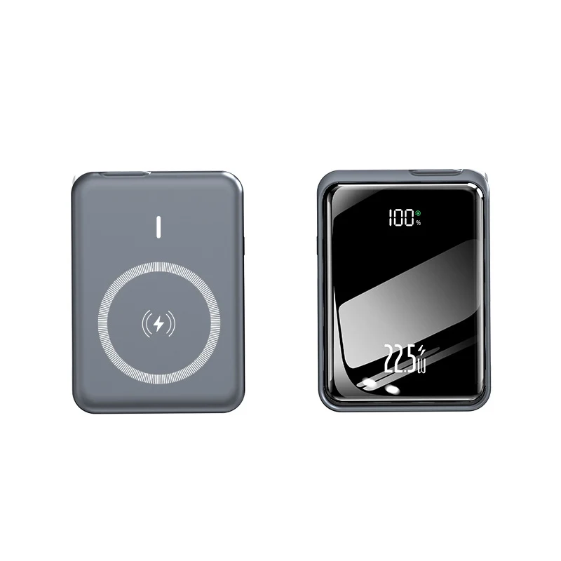 Tragbare Powerbank mit integriertem kabellosen Laden und LED-Anzeige Skanto