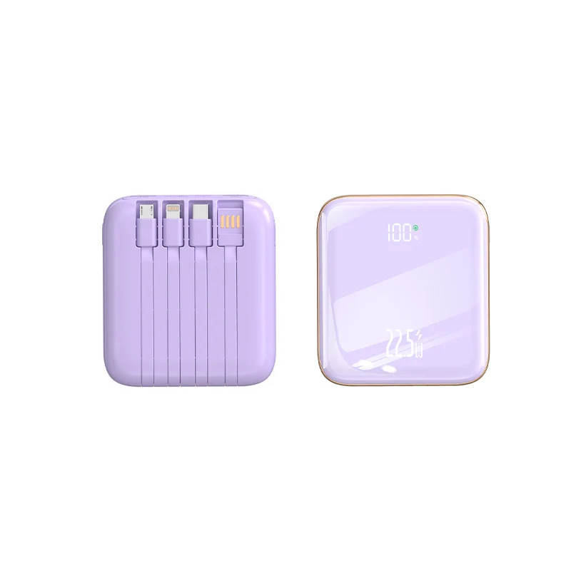 Tragbare Powerbank mit integriertem Multifunktionskabel Skanto