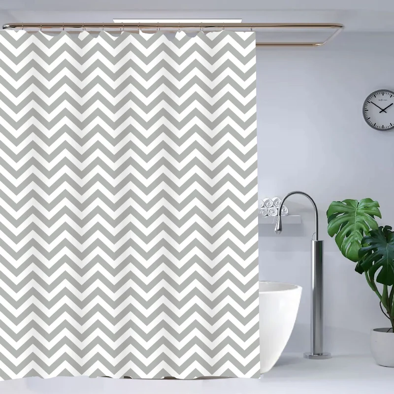 Wasserabweisender Duschvorhang mit Chevron-Muster Skanto