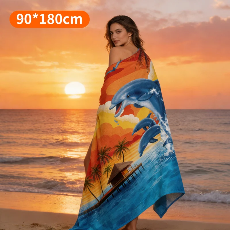 Strandtuch mit tropischem Flamingo-Design Skanto