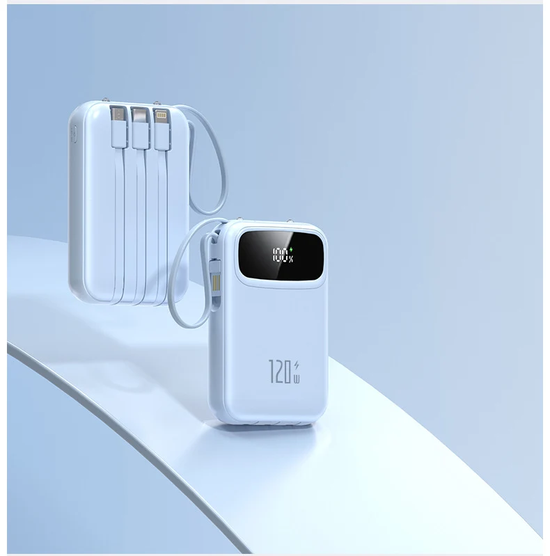 Tragbare Powerbank mit integriertem Multi-Kabel Skanto