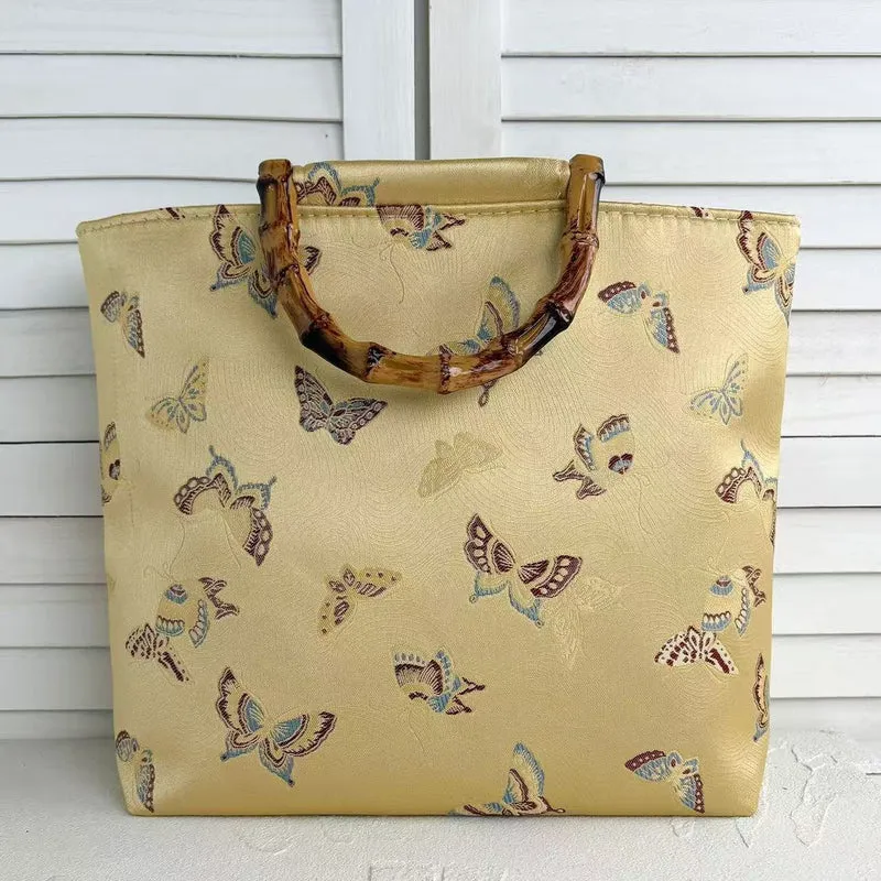 Handgefertigte Tasche mit Bambusgriff Skanto