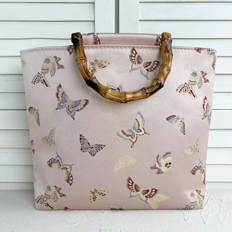 Handgefertigte Tasche mit Bambusgriff Skanto