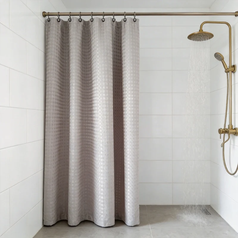 Strukturierter Badezimmer-Duschvorhang Skanto