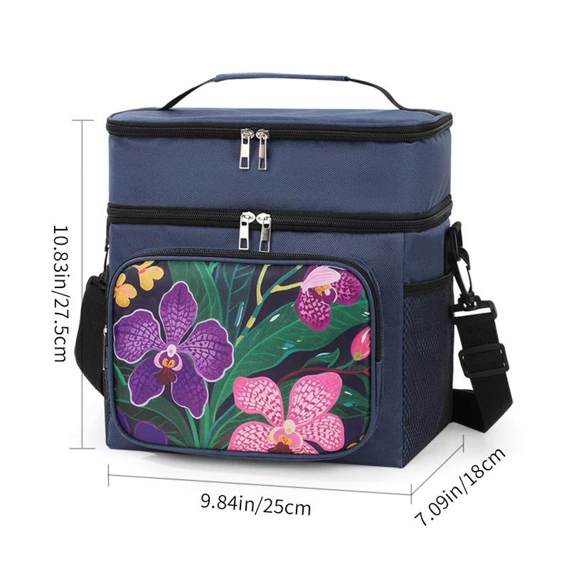 Isolierte Picknick-Kühltasche mit stilvollem Blumenmuster Skanto