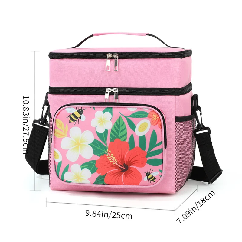 Isolierte Picknick-Kühltasche mit stilvollem Blumenmuster Skanto