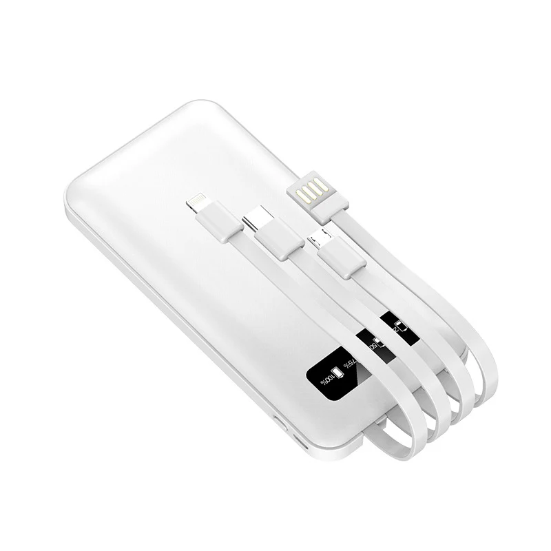 Multifunktionale Powerbank mit integrierten Ladekabeln Skanto