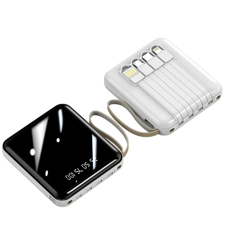 Multifunktionale Powerbank mit integriertem Ladekabel Skanto