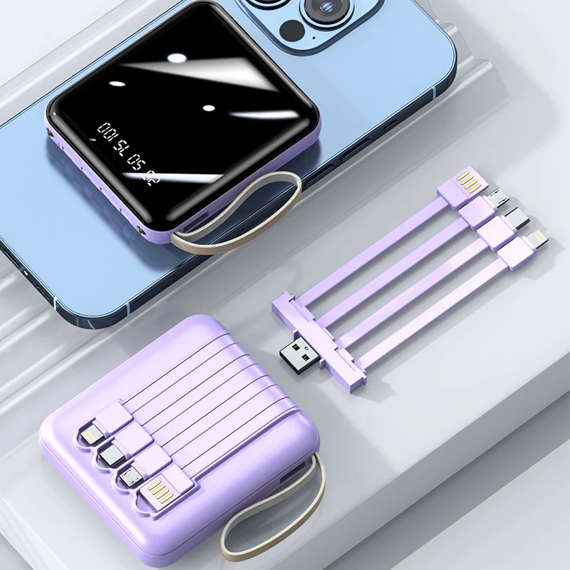 Multifunktionale Powerbank mit integriertem Ladekabel Skanto