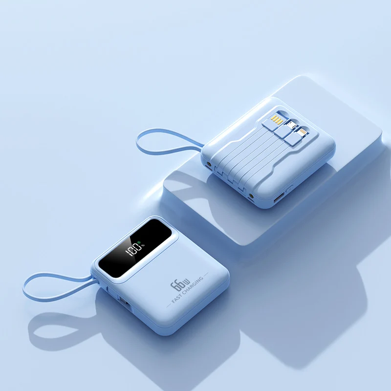 Kompakte Powerbank mit Schnellladefunktion und digitalem Batteriestatus Skanto