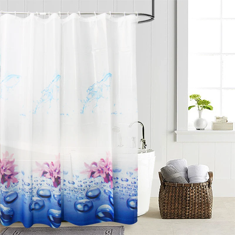 Wasserabweisender Duschvorhang Skanto mit Blumenmuster