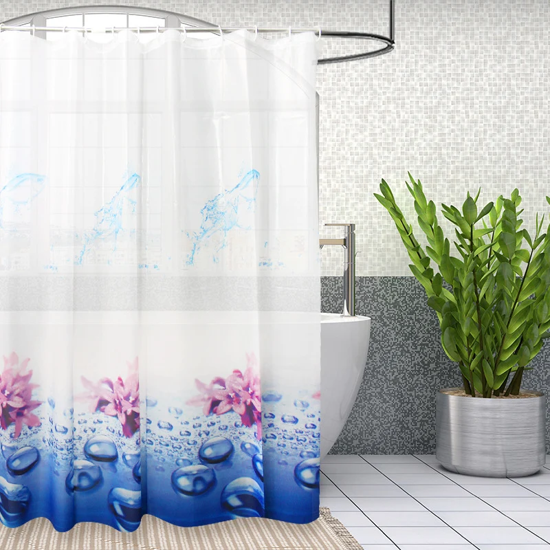 Wasserabweisender Duschvorhang Skanto mit Blumenmuster