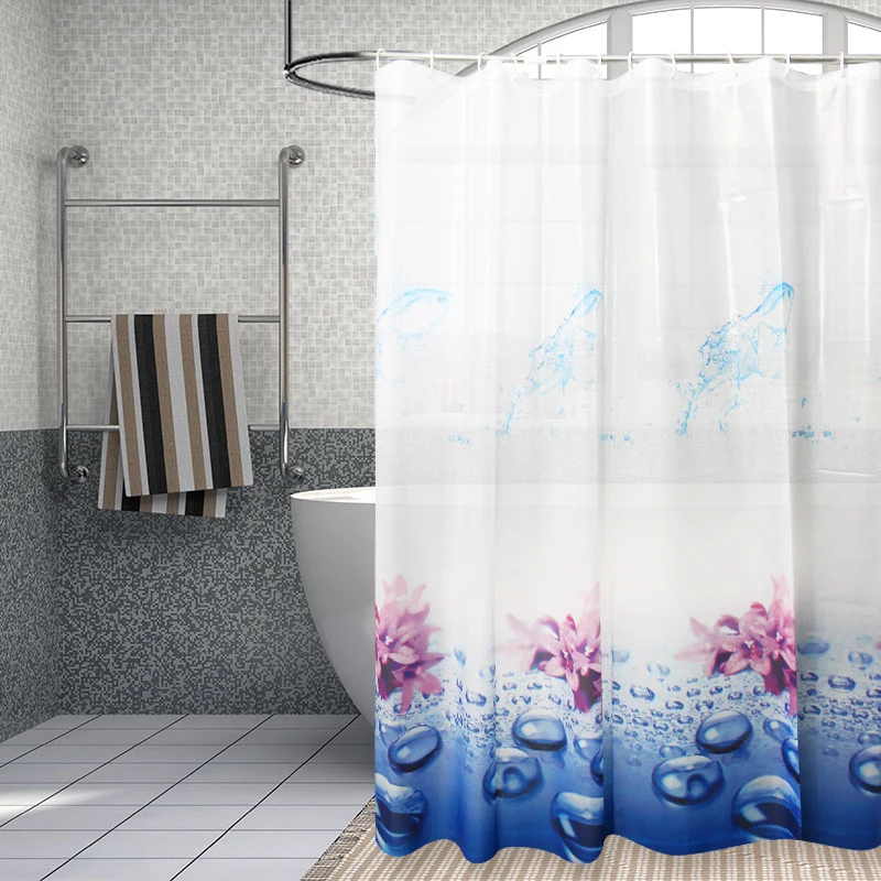 Wasserabweisender Duschvorhang Skanto mit Blumenmuster