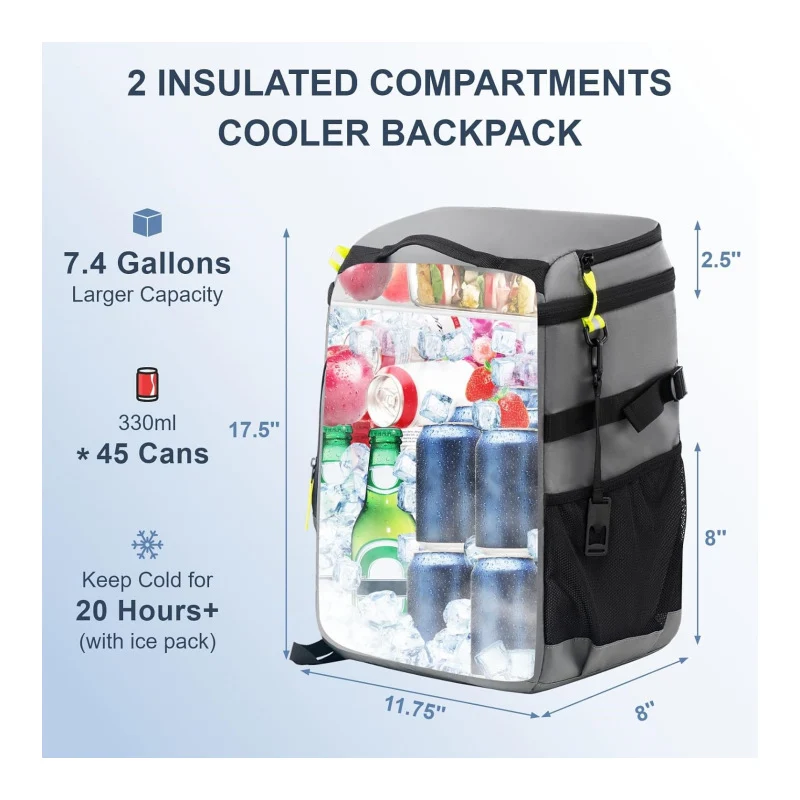 Isolierter Kühlrucksack mit praktischen Organizer-Taschen Skanto