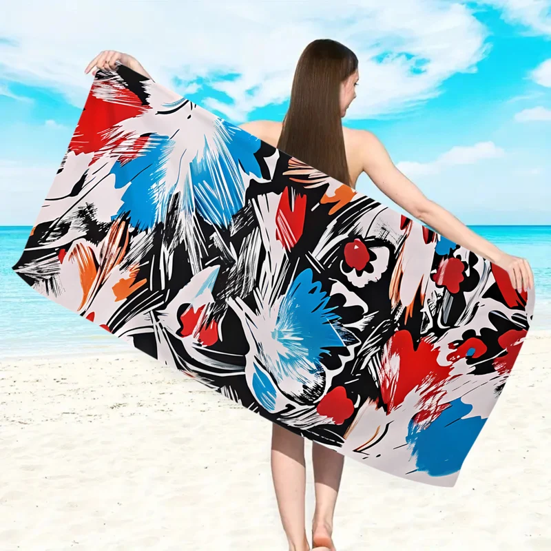 Strandtuch mit floralem Aquarell-Design Skanto