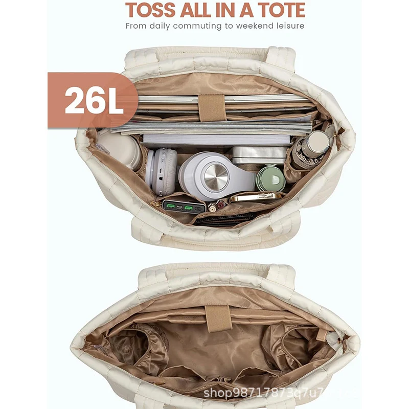 Hochwertige gesteppte Handtasche mit abnehmbarer Kosmetiktasche Skanto