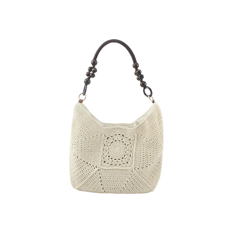 Gehäkelte Tasche mit eleganten Holzgriffen Skanto