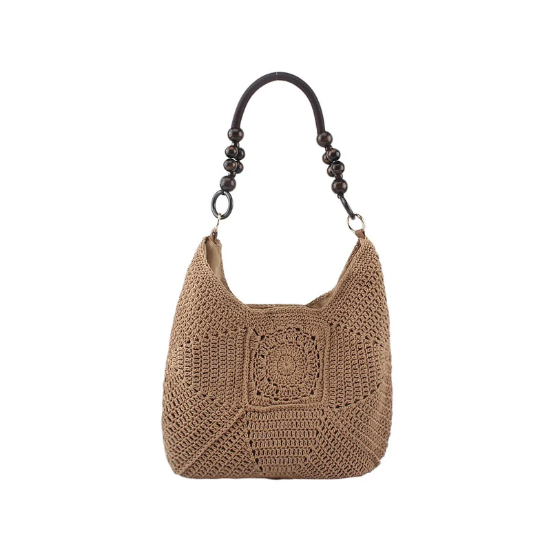Gehäkelte Tasche mit eleganten Holzgriffen Skanto