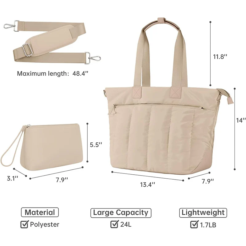Praktische und stilvolle Tragetasche mit abnehmbarer Kosmetiktasche Skanto