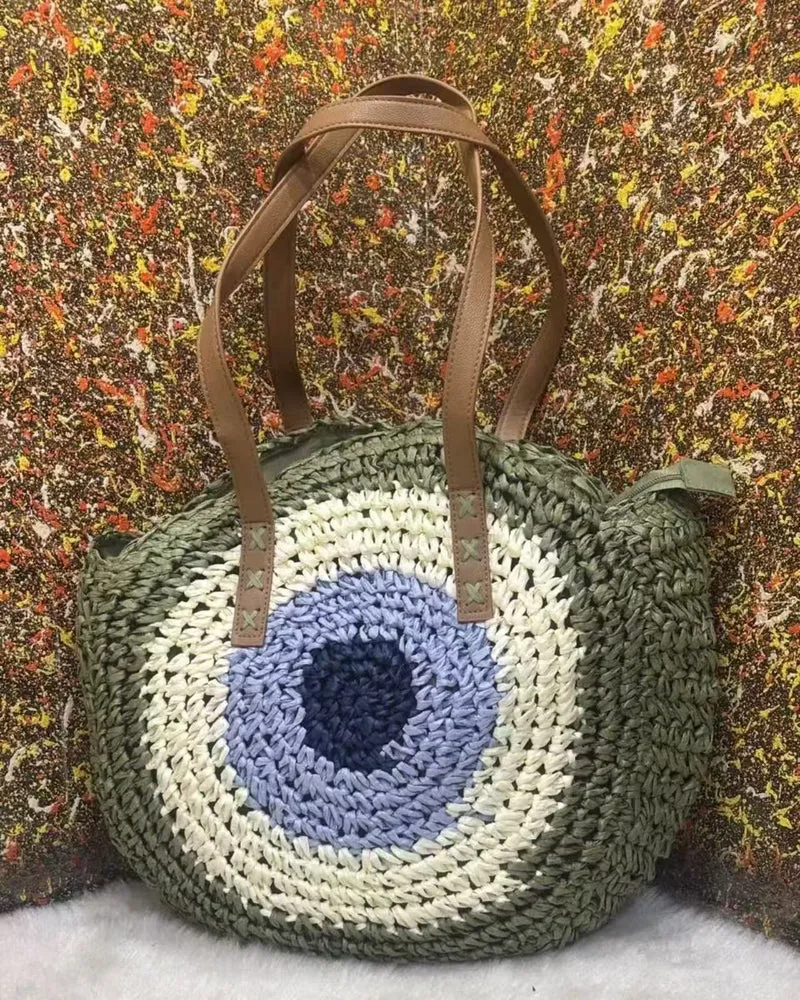 Runde Strohtasche Skanto
