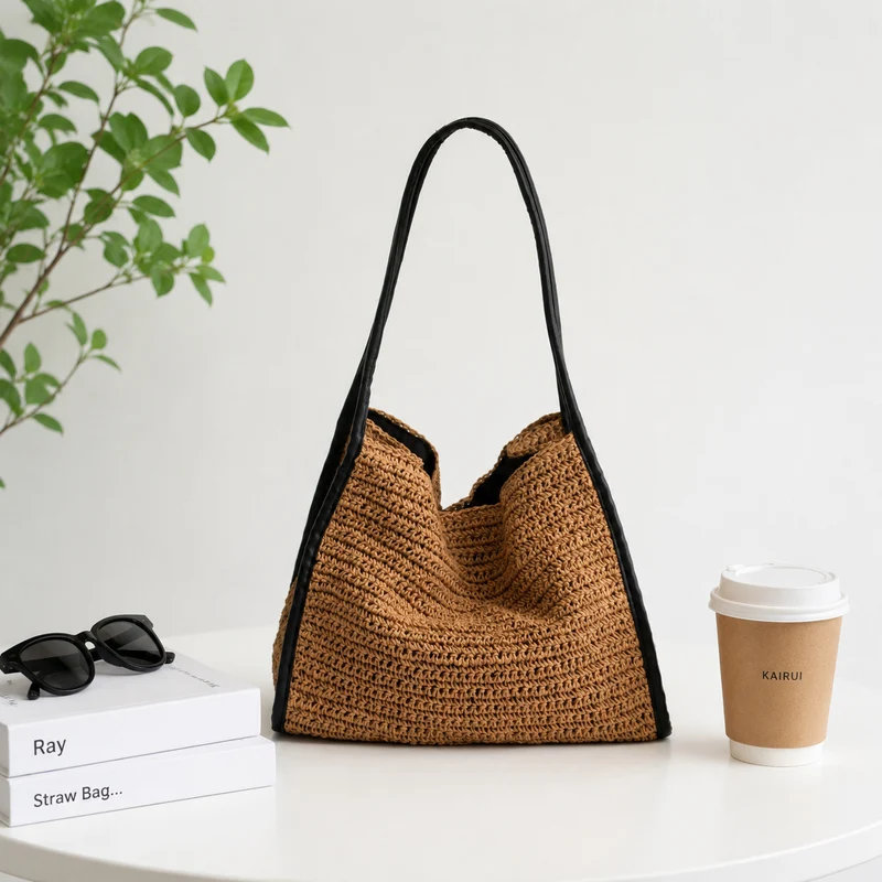 Praktische Makramee-Umhängetasche mit eleganten Lederdetails Skanto