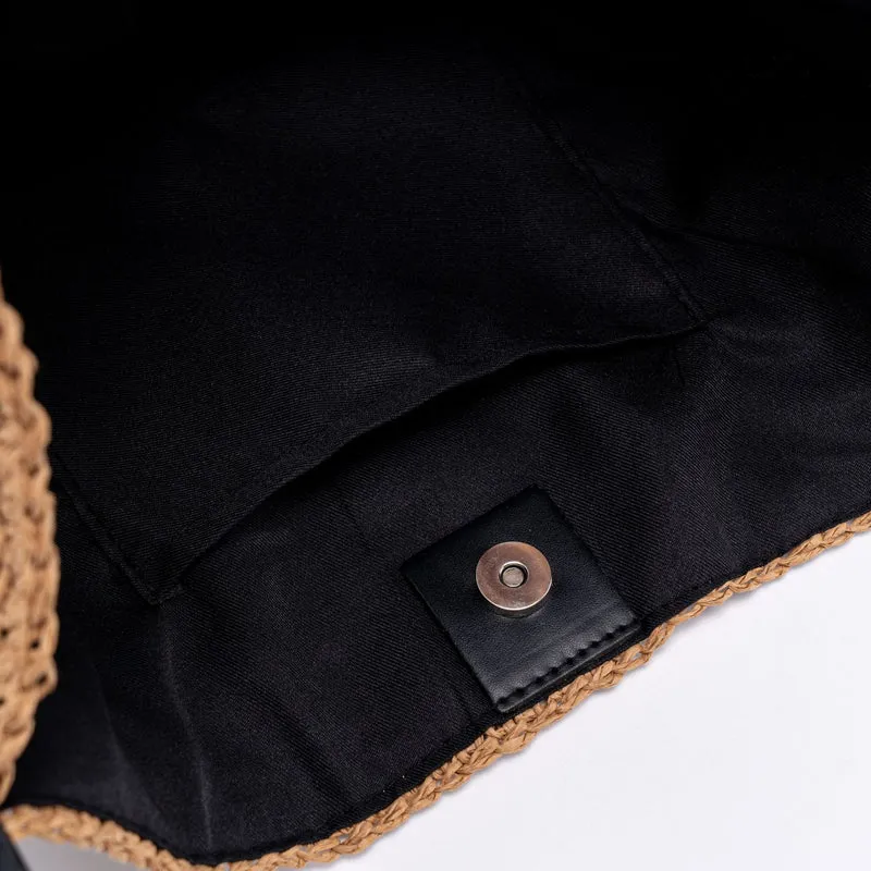 Praktische Makramee-Umhängetasche mit eleganten Lederdetails Skanto