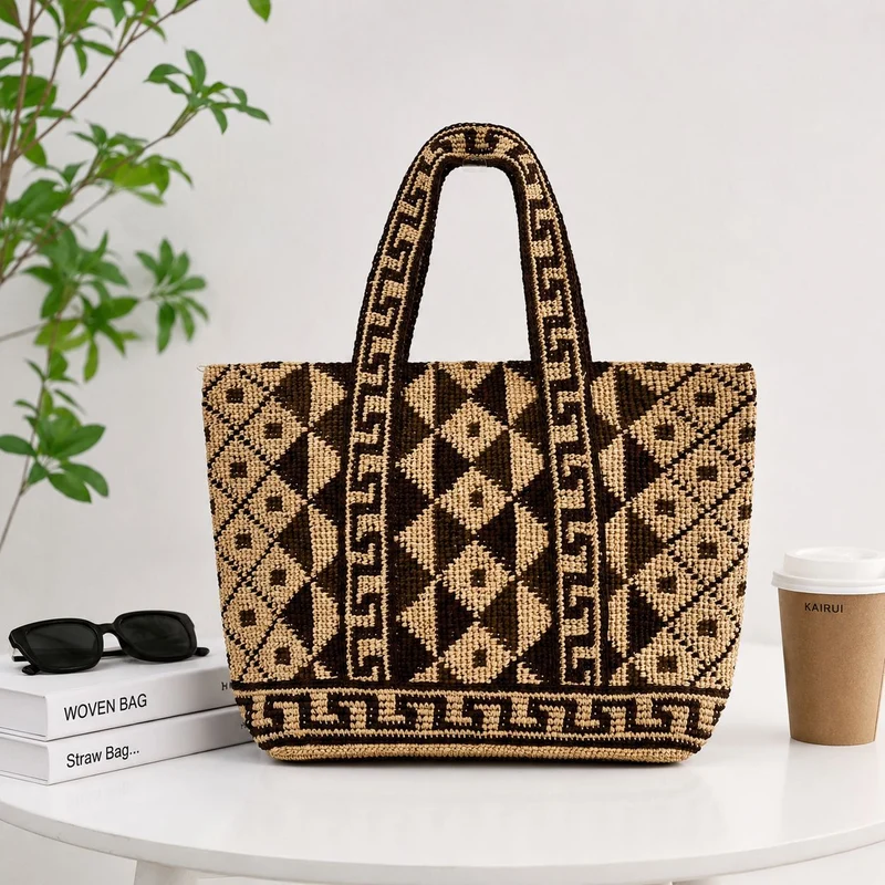 Moderne und praktische Strohtasche Skanto