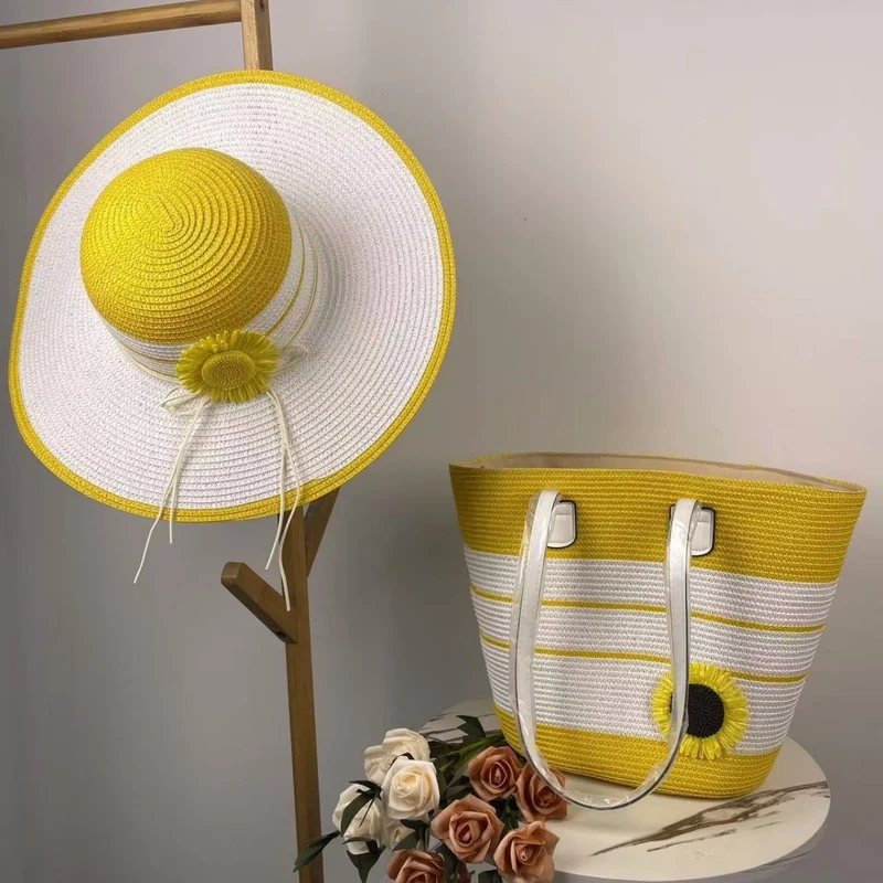 Elegante Strandtasche mit passendem Sonnenhut Skanto