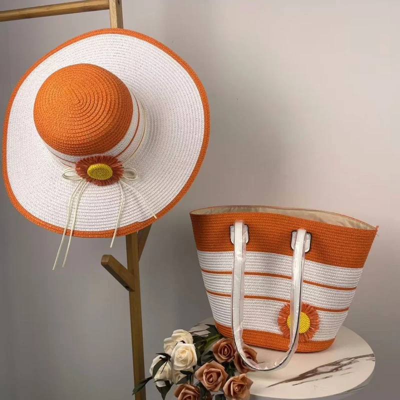 Elegante Strandtasche mit passendem Sonnenhut Skanto